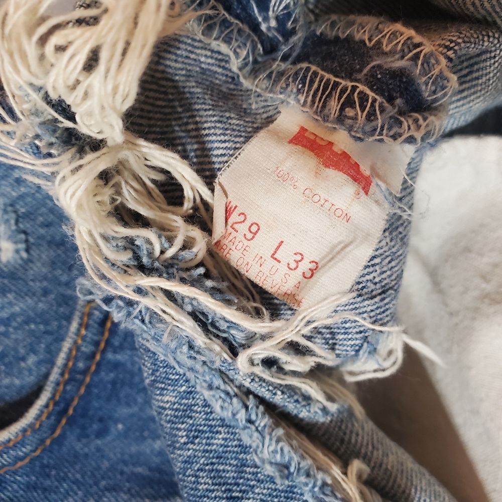 Vintage Levi's 501xx distressed cut off denim - Picture 7 of 8